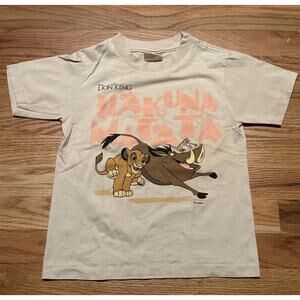Vintage Disney The Lion King Size Kids 6x Shirt HAKUNA MATATA Simba Timon RARE